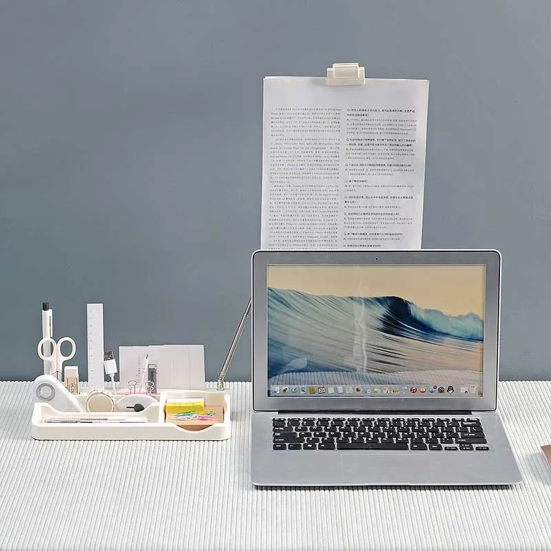 

Multifunctional Stationery Storage Tray Plastic DIY Space-saving Shelf for Home Office UY8