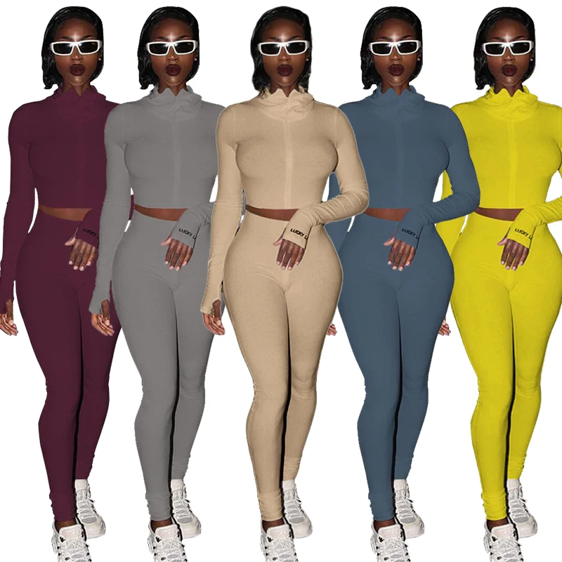 

Lucky Tracksuit Female Plus Size Label 2 Two Piece Set Women Outfits Activewear Fitness Crop Top Leggings Women Matching Set