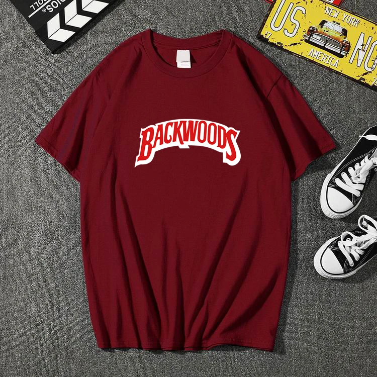 Летний Для мужчин BACKWOODS печать T рубашка мужская мода короткий рукав, о-образный вырез, хлопковая футболка в стиле хип-хоп Рок уличная Для мужчин Костюмы