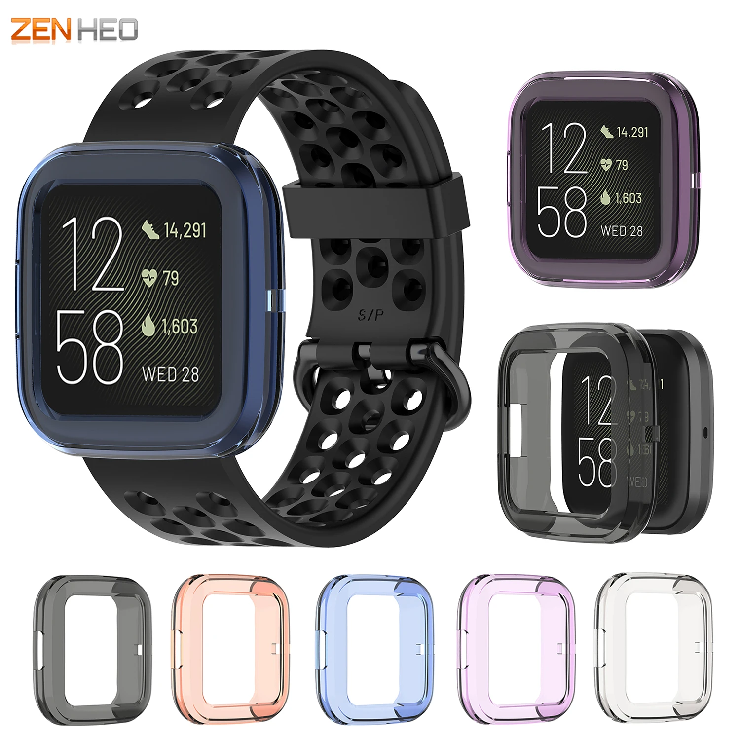 Мягкий защитный чехол из ТПУ Для Fitbit Versa 2 ультратонкий прозрачный с