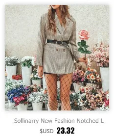 Sollinarry, модное осеннее пальто с зубчатыми лацканами, куртки, женские свободные клетчатые пальто на пуговицах с карманами, женские повседневные Куртки Оверсайз