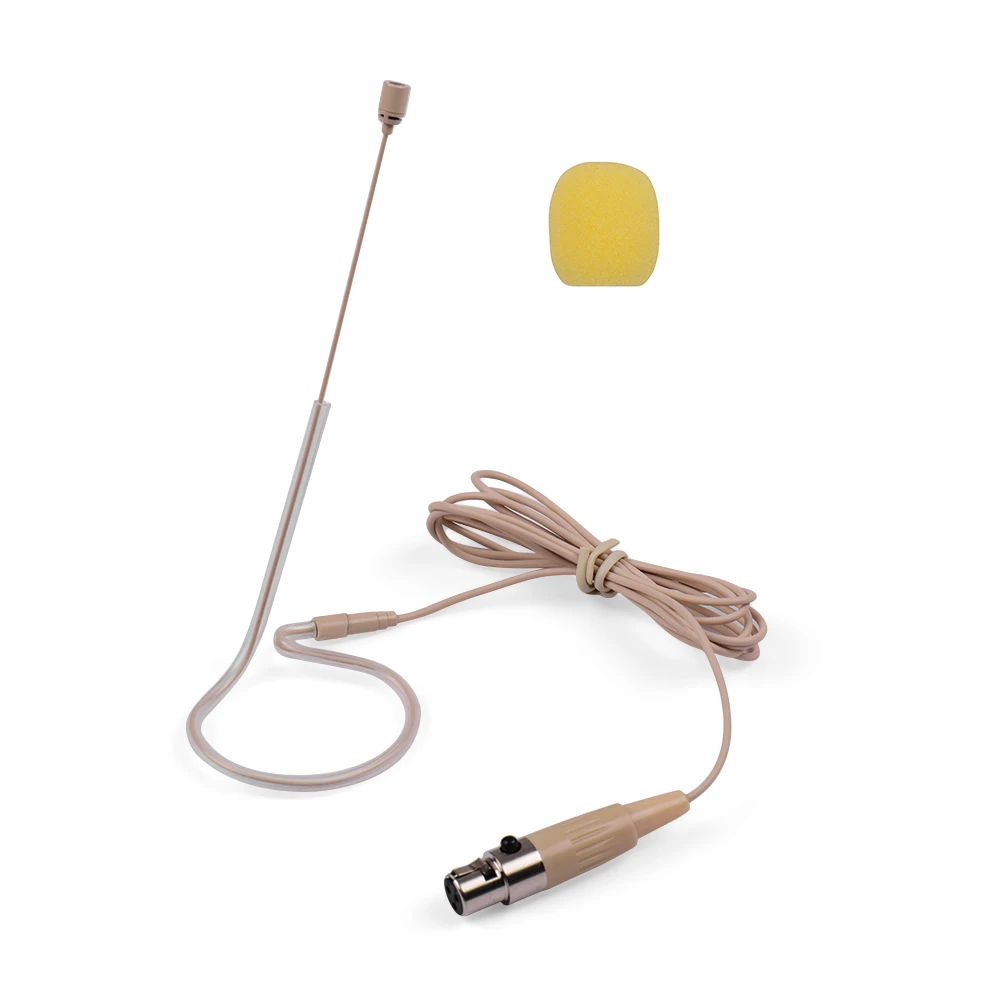 Легкий конденсаторный микрофон с одним ушным крючком 4 контактный XLR для