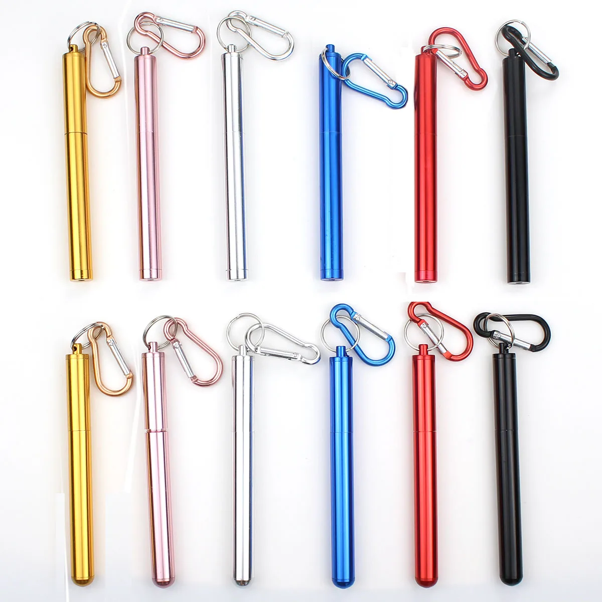 3 шт портативная Нержавеющая сталь телескопическая Серебряная Питьевая Солома