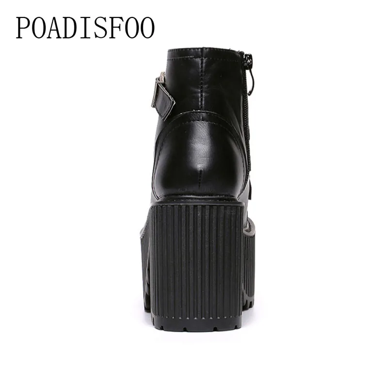 Ltart/ботинки на платформе женские черные ботинки толстой подошве