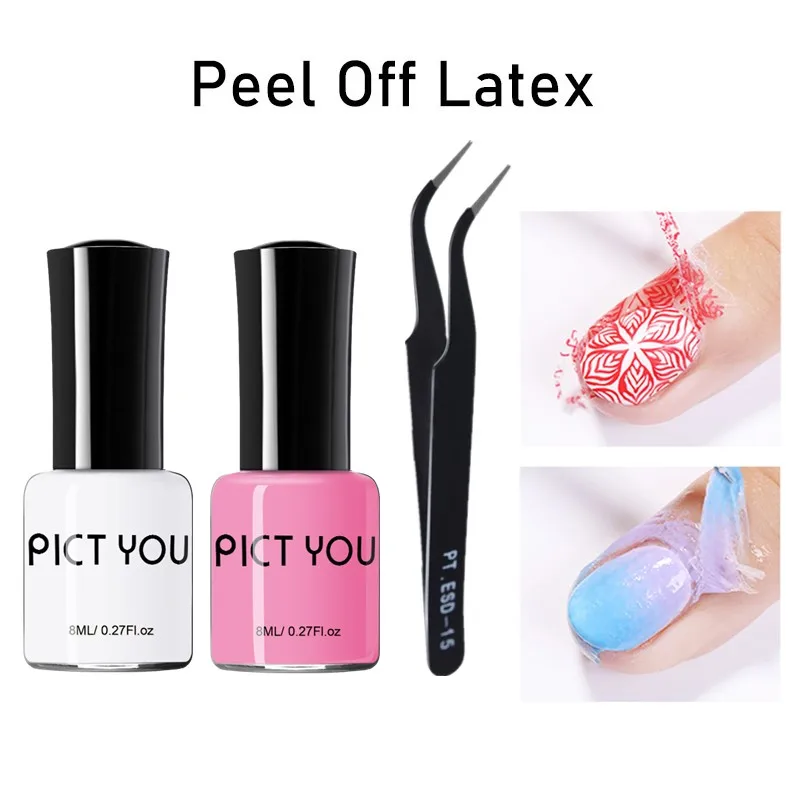 Жидкость для дизайна ногтей Pict You 8 мл отшелушивающая лента без запаха белая