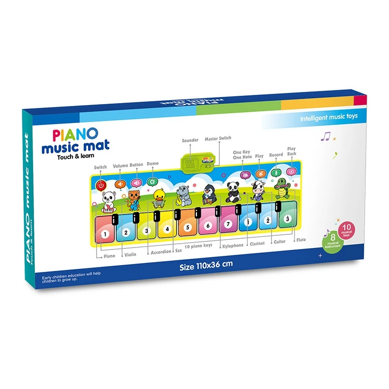 

Baby Playmat Toys Toddler Piano Keyboard Floor Playmat Childrens Kids Mat Tunes Multifunctional Walking Music Toys