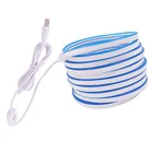 Светодиодная неоновая лента с плавным затемнением, мягкая гибкая Водонепроницаемая LED полоска с питанием от USB, лампа теплого белого света, красного, зеленого цветов, 5 В