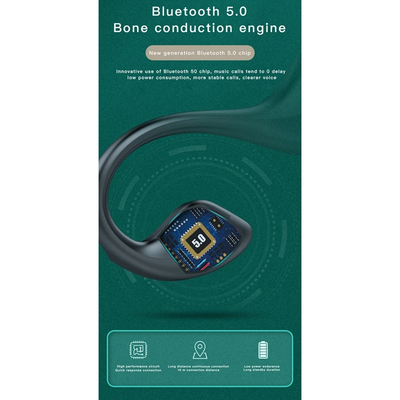 G100 Concept Bluetooth Headset for Bone Conduction Sports Wireless 5.1 Black Science and Technology | Электроника