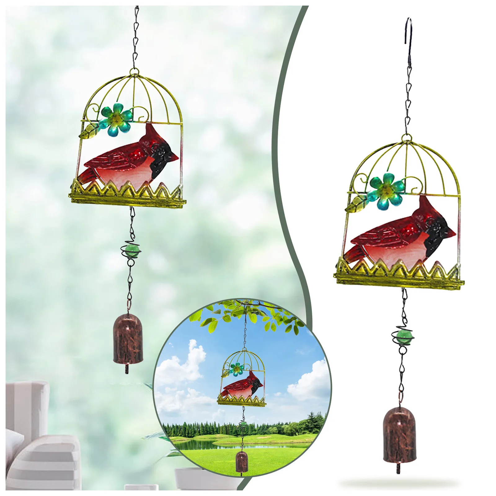 Металлическая птичья клетка ветряные колокольчики металлические поделки для
