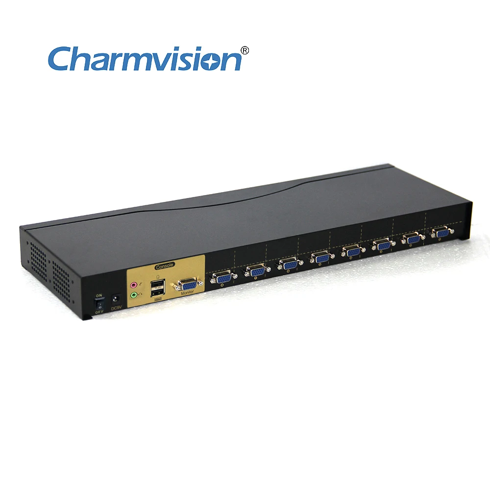 Charmvision VK801A rack KVMA for DVR NVR hosts Auto Switch 8 PCs USB VGA 3.5mm Audio MIC KVM Switcher Keyboard Hot-key Scanning
