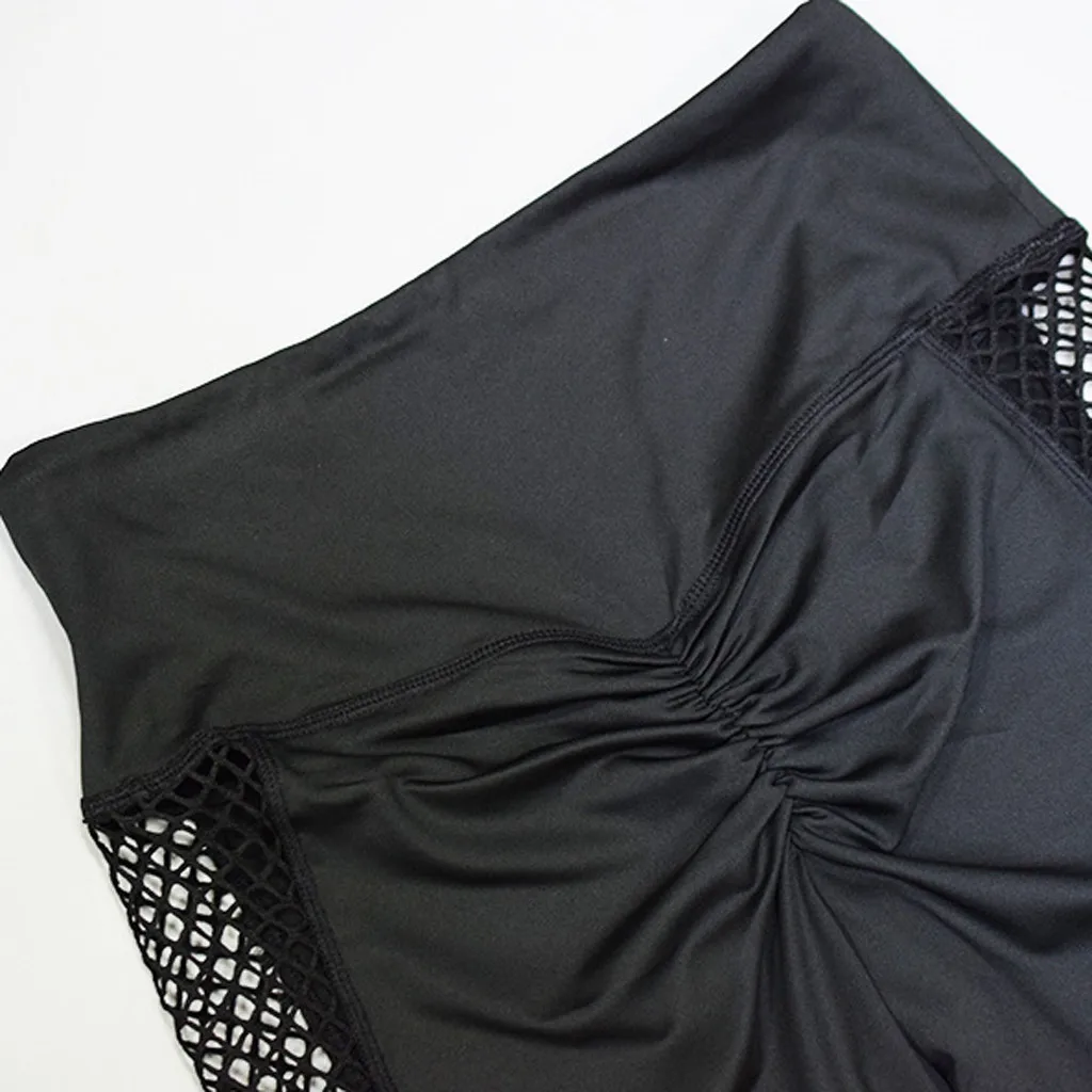 

Women's Net Yarn Stitching Yoga Fitness Pants And Women's Push Up Gym Hip Fitness Pants High Waist Tights Slim Yoga Pants#25