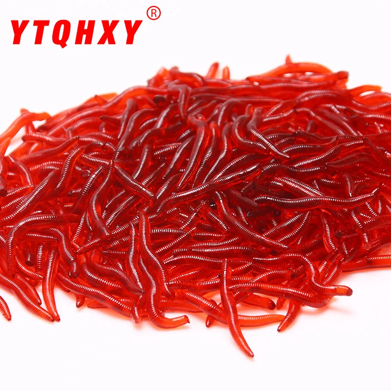 

100pcs/bag Artificial Fishing Lures Soft Earthworm Baits Earthworm / Redworm Grubs Shaped Lifelike Reusable Soft Baits