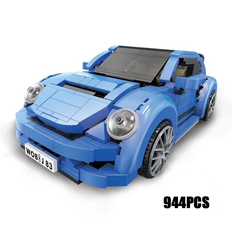 

944Pcs High Tech Creative MOC Car Series The Blue Car Set Building Blocks Classic Car Model Bricks Toys for Children Gifts