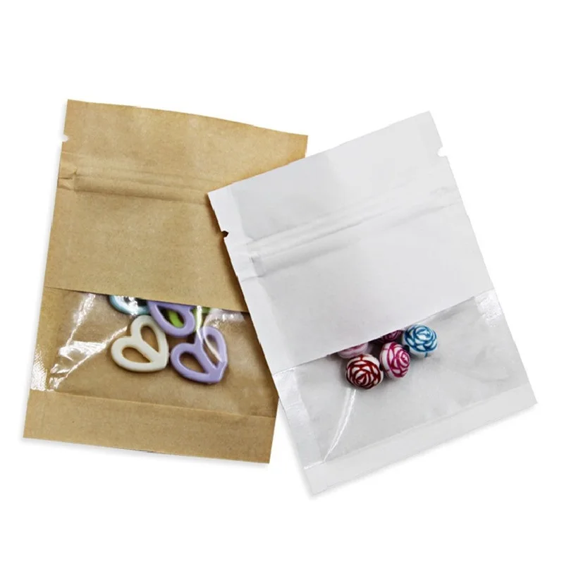 Оптовая продажа небольшая крафт бумага окна Упаковочные пакеты плоский с