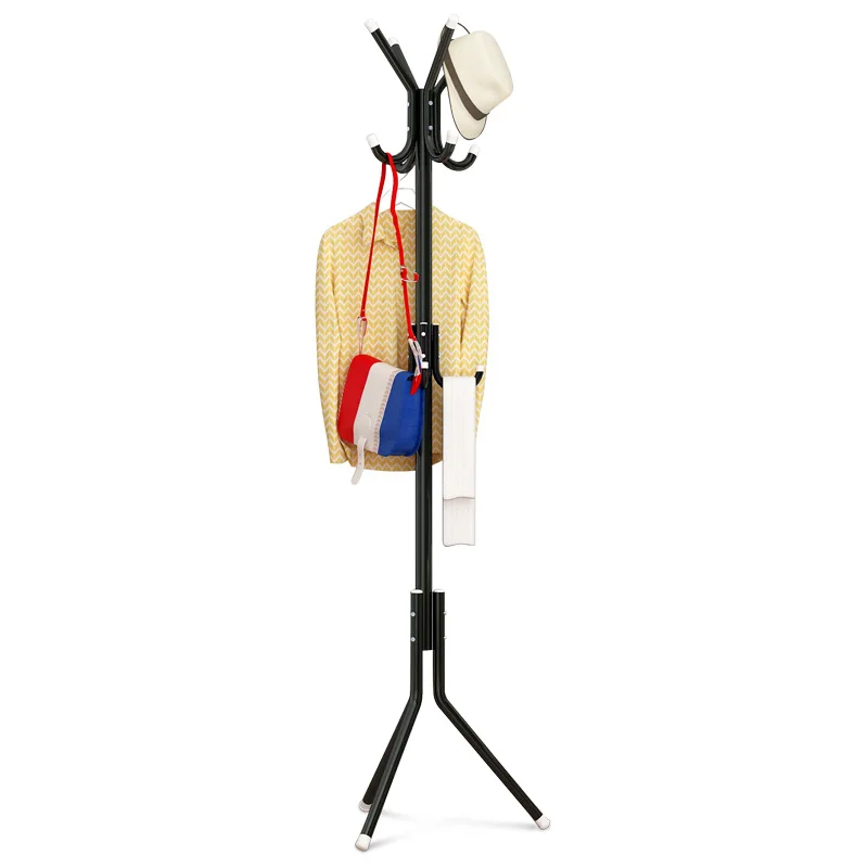 

Simple Metal Coat Rack Assembled Living Room Floor Hat Clothing Home Furniture Multi Hooks Hanging Clothes Rack WY32506