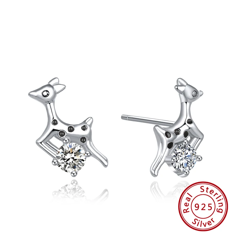 SE171 Silver Color ORSA JEWELS Настоящее S925 Снежинка серьги гвоздики Новые Рождественские тема милые трендовые стерлингового серебра циркония женские ювелирные изделия SE172 - Цвет камня: SE171 Silver Color