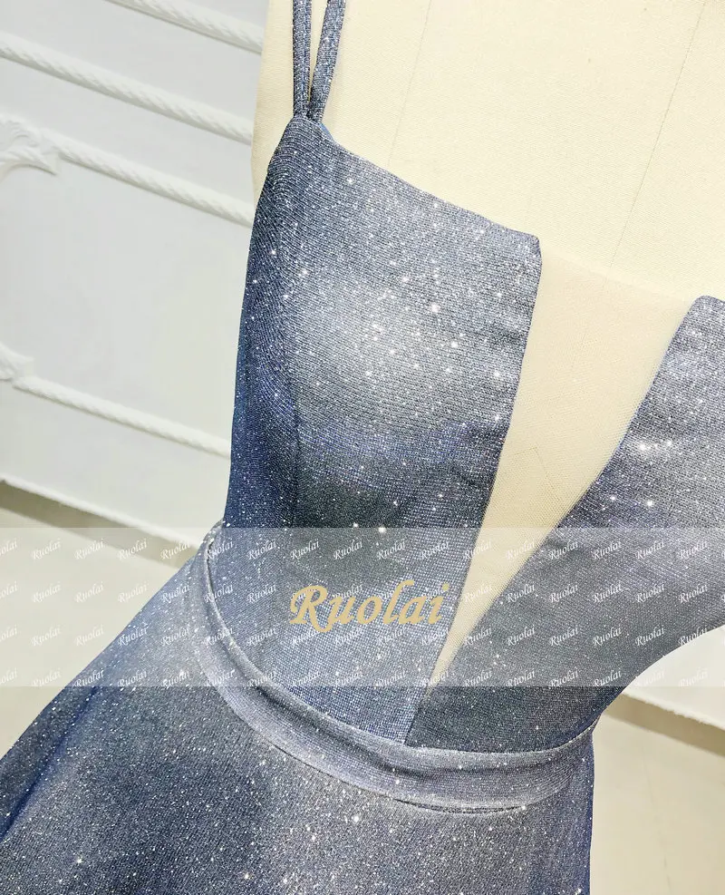 Глубокий v-образный вырез Вечерние платья Длинные 2019 блестящие Спагетти ремень с