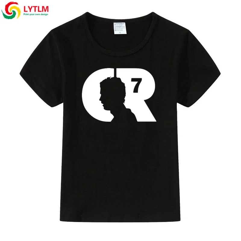 LYTLM Cristiano Ronaldo/футболки для мальчиков-подростков детские топы для девочек, Camiseta, рубашки для девочек детская футболка для девочек, детская одежда - Color: DX LYCRA Black