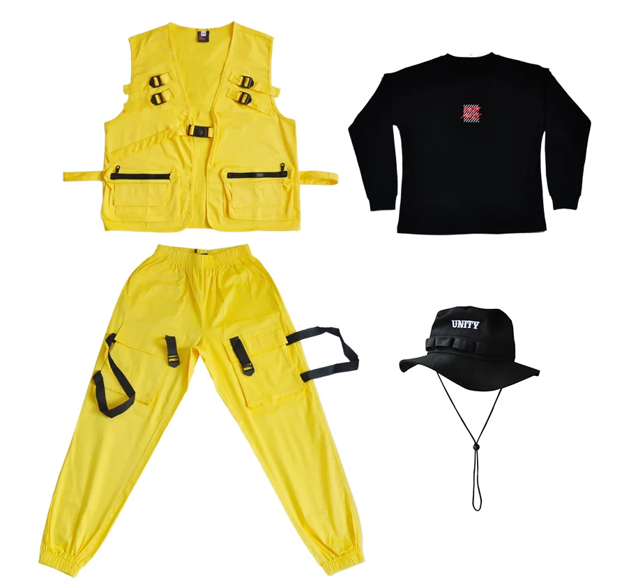 Children'S Jazz Dance Costumes Boys Street Dance Set Hip Hop Clothing For Girls Hiphop Pocket Set Ballroom Stage Outfits DQS306