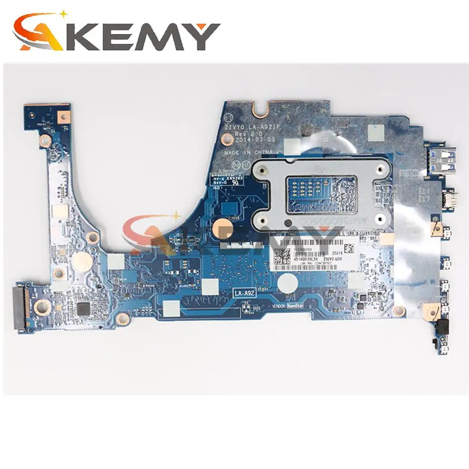 zivy0 la a921p motherboard for lenovo yoga 2 13 yoga 213 laptop motherboard w cpu i3 400540104030u 4g ram 100 fully tested free global shipping