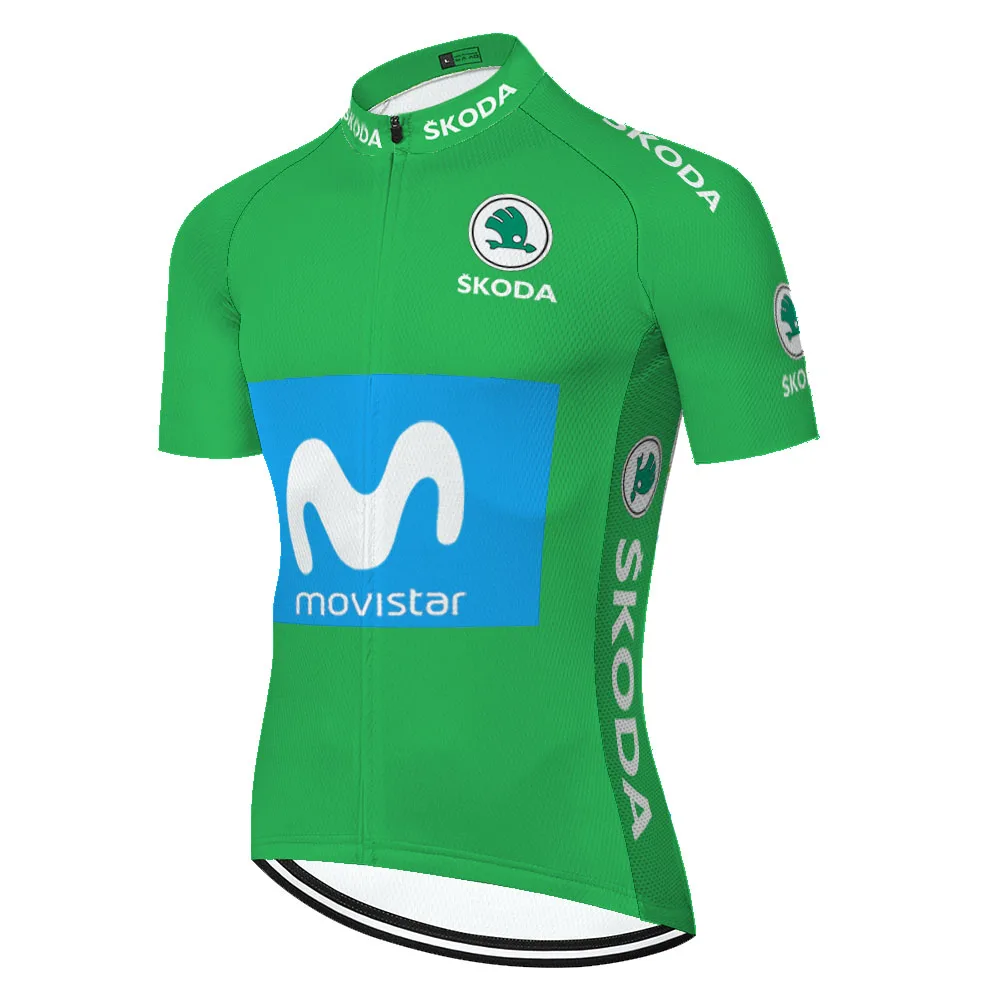 2021 Movistar велосипедная рубашка летняя для гонок с коротким рукавом горного