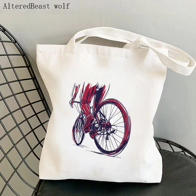 

Women Shopper bag Bicycle racing bike racing cyclist Bag Harajuku Shopping Canvas Shopper Bag handbag Tote Shoulder Lady Bag