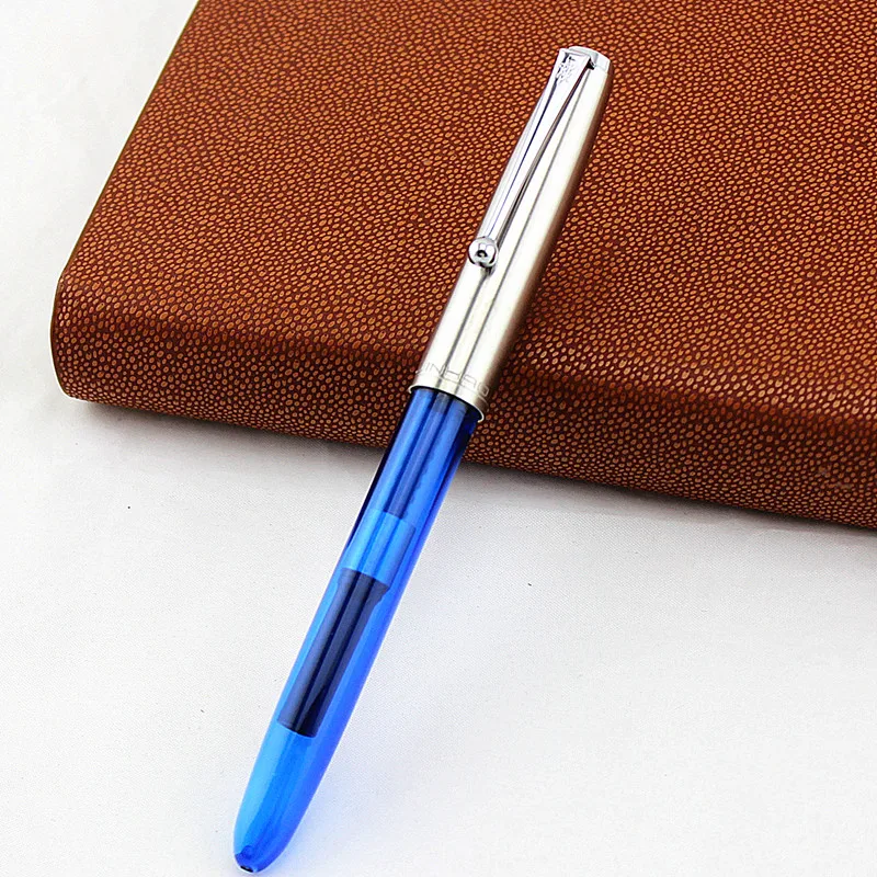 Ручка с капюшоном и пером 0 38 мм серебряная крышка прозрачные пластиковые ручки