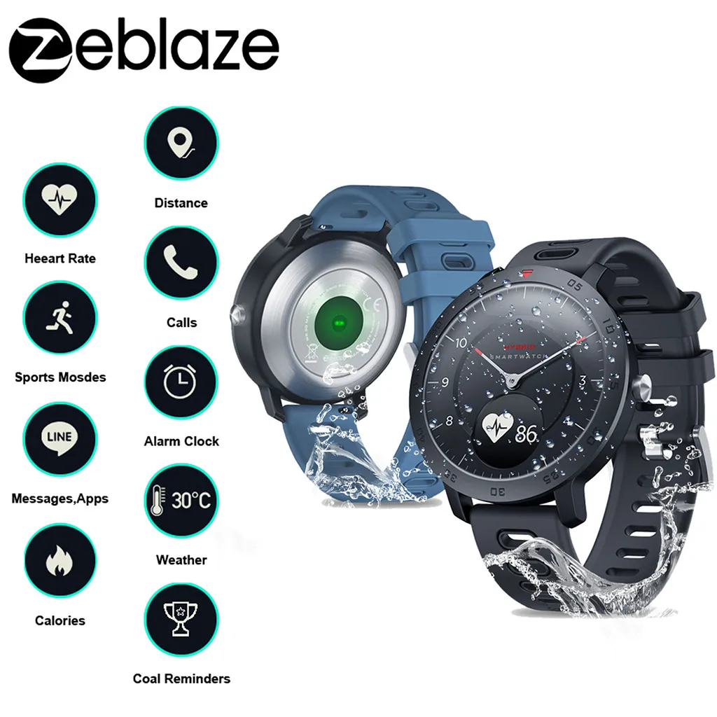 Новые гибридные умные часы Zeblaze монитор сердечного ритма и артериального