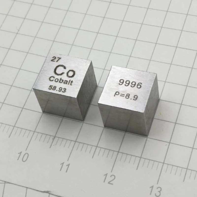 

1pc 8.9g Co Metal Carved Element Pure 99.96% Cobalt Metal Periodic Table Cube Wonderful Craft Collection 10*10*10mm