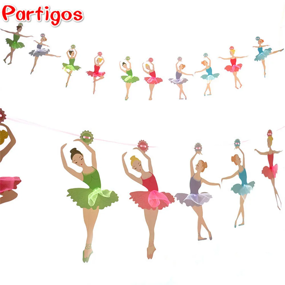 1 шт. бумага балетки для танцев девушка-Флаг украшения вечеринки сделанные своими