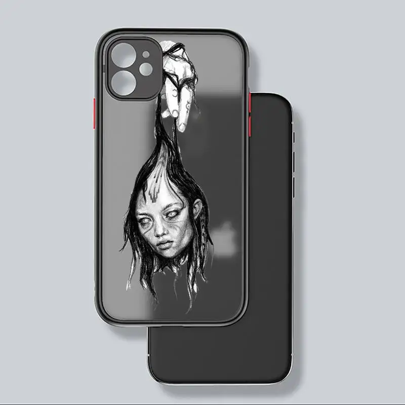 

Junji Ito Collection Tees Phone Case matte transparent For iphone 7 8 11 12 plus mini x xs xr pro max cover Anti-fall funda