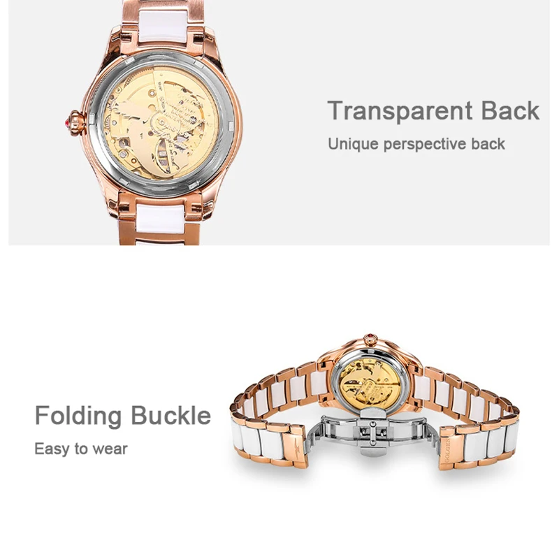 Часы GOLGEN женские механические роскошные брендовые водонепроницаемые наручные с