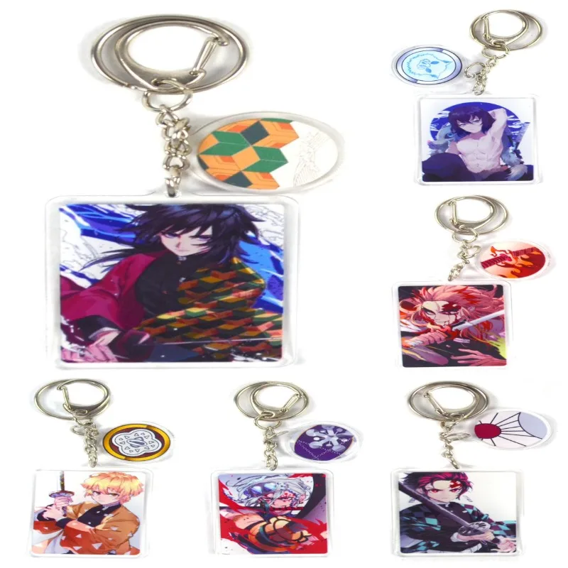 

Anime Demon Slayer Kimetsu No Yaiba Tanjiro Kamado Cosplay Keychain Acrylic Rengoku Cartoon Key Chain Keyring Pendant Gift