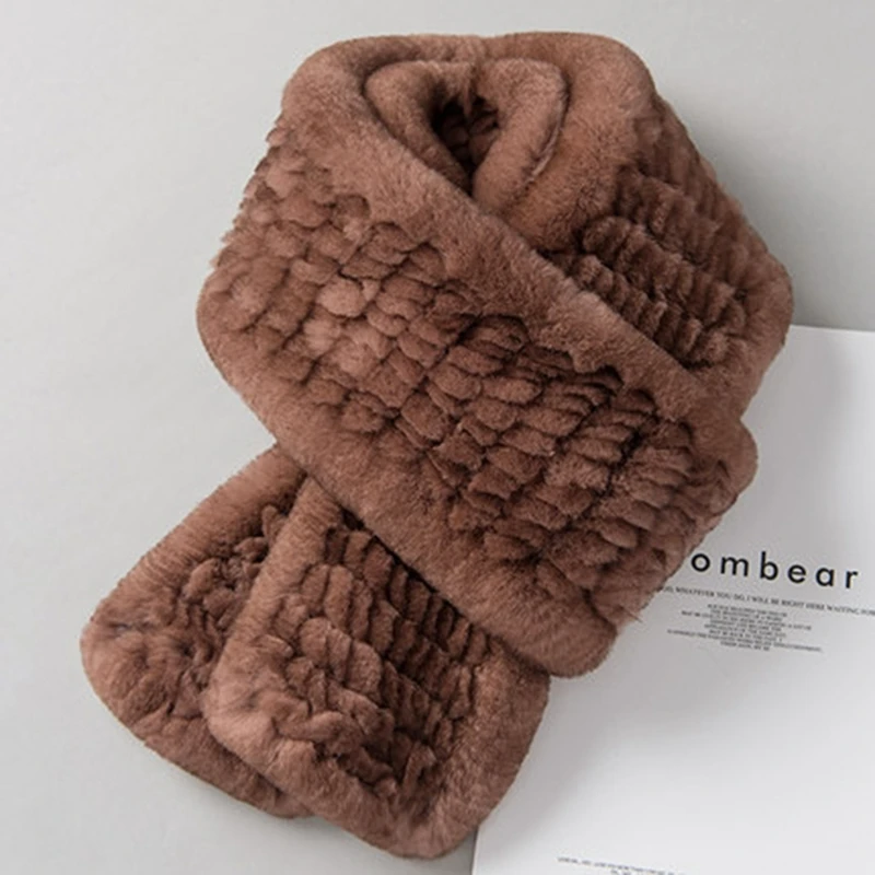 2020 Новый настоящий мех кролика женские зимние шарфы Толстая теплая шаль из