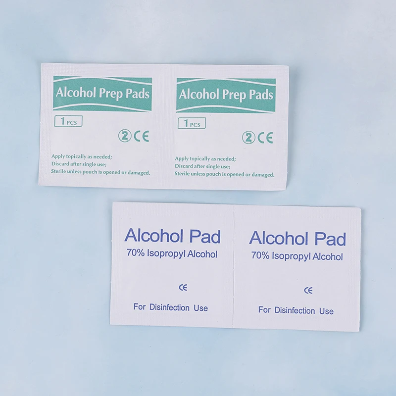 

100pcs/Box Professional Alcohol Swabs Pads Wet Wipes 70% Isopropyl First Aid Home Skin Cleanser Sterilization Wholesale