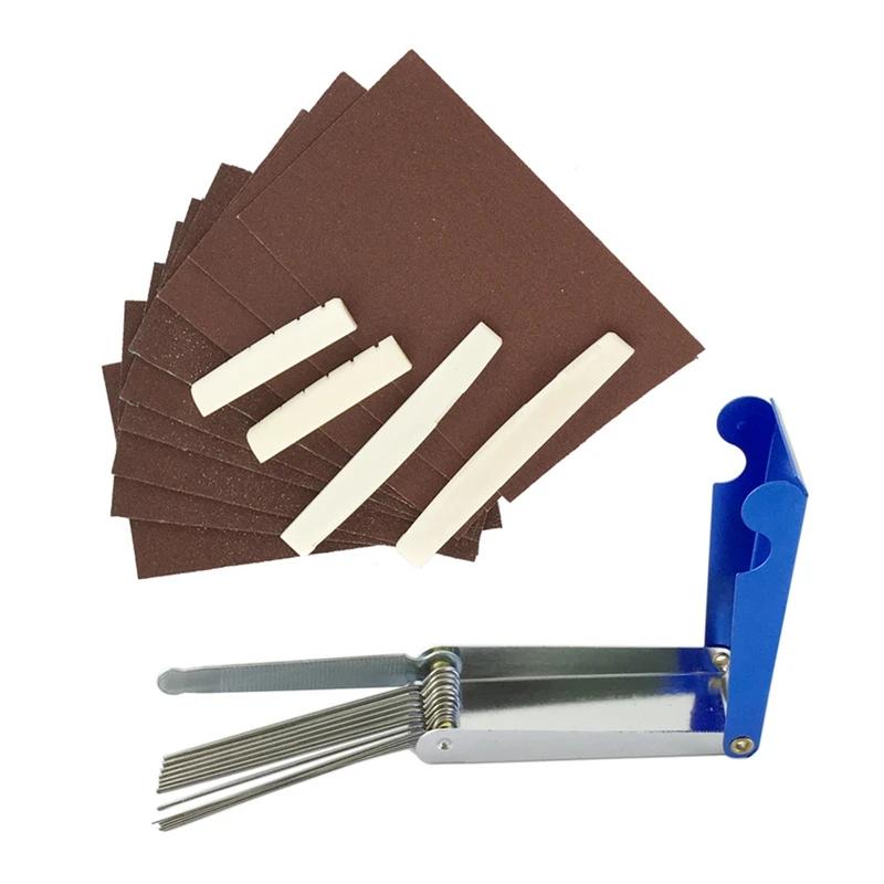 

Acoustic Guitar Accessories Nut with 9 Pcs Sand Paper 4Pcs Piano Pillow Stainless Steel Needle Files of 13 Sizes