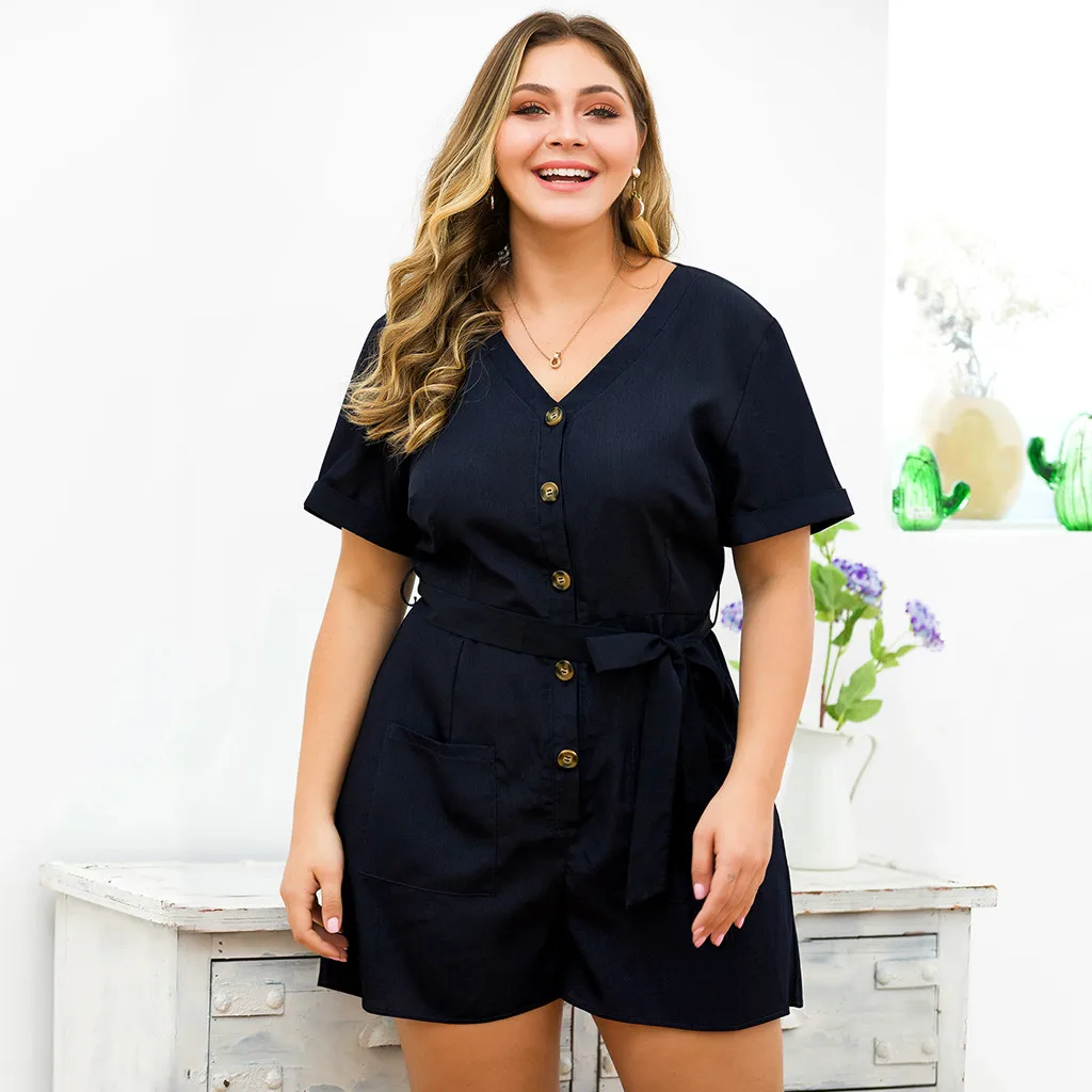 Женский Летний комбинезон с V-образным вырезом | Женская одежда