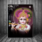 Картина на холсте с изображением индуистского бога, ребенка, лорд, бал, Кришна, религиозные художественные постеры и принты на стену, женское украшение для спальни, картины