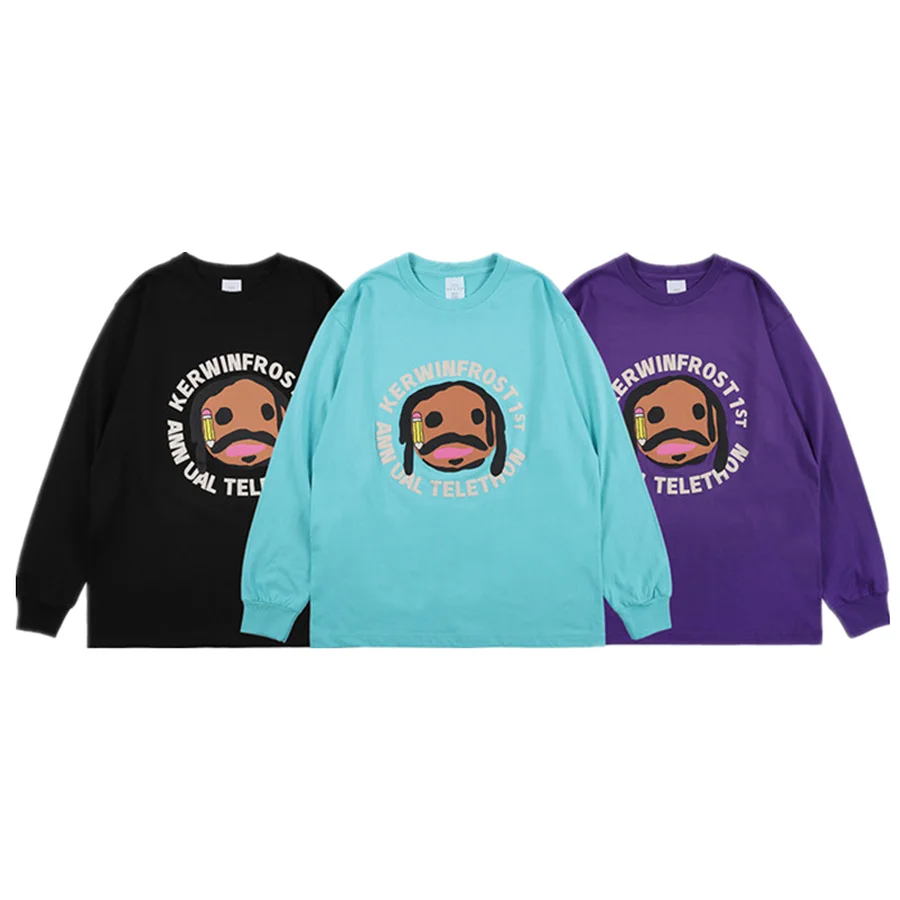 Футболка с длинными рукавами и рисунком из пенопласта CPFM.XYZ для мороза мужская