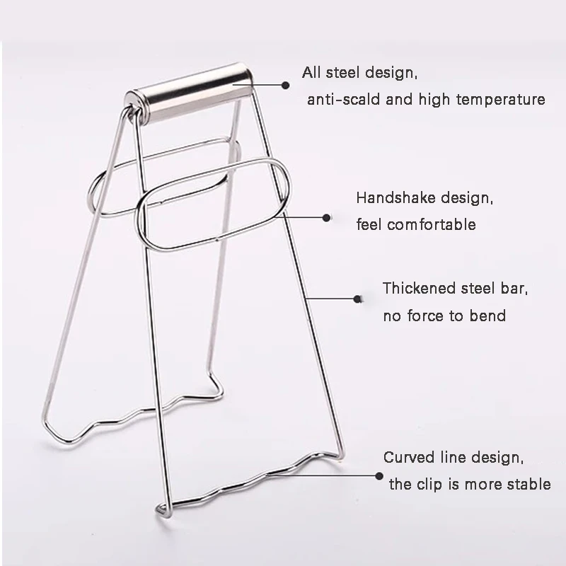 

Household anti-scalding clip, multifunctional dish rack stand, kitchen gadgets, stainless steel stand, steamer stand