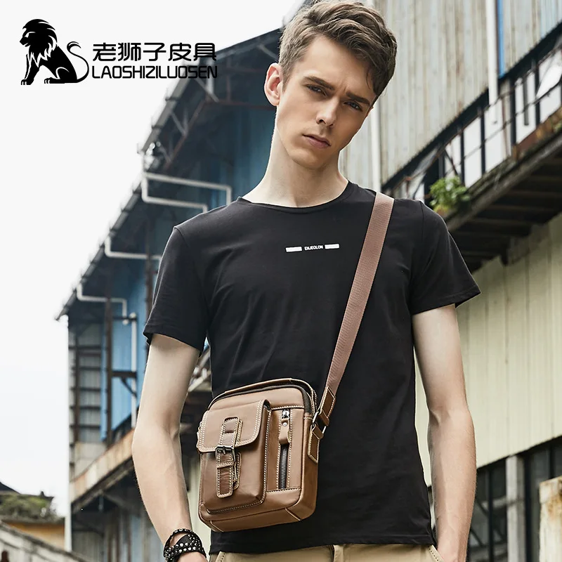 Leather Full-grain Men's Shoulder Small Bag 8-Inch iPad Mini Casual MEN'S |