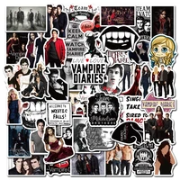 50pcs american tv series the vampire diaries stickers for diy toy luggage laptop skateboard scrapbook mobile decals sticker f5