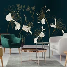 Пользовательские 3D фото обои для гостиной спальни современные роскошные золотые рельефные цветы бабочки художественные настенные росписи обои декор