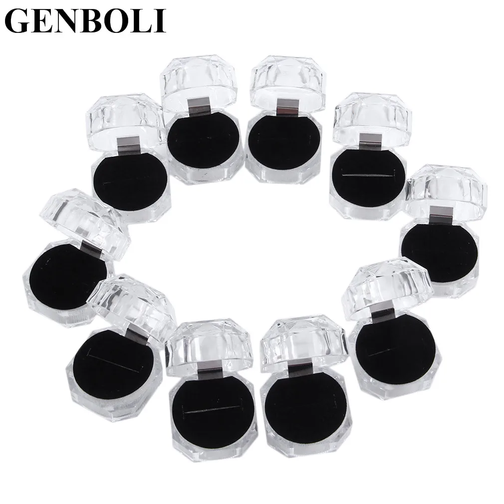 Новинка 10 шт. прозрачные акриловые хрустальные серьги кольца витринные коробки