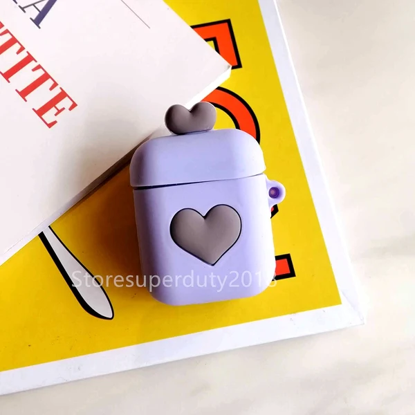 Мультяшный для airpod беспроводной Чехол для наушников для Apple AirPods 2 Силиконовый чехол для зарядки наушников Защитный чехол для AirPods - Цвет: Purplelove
