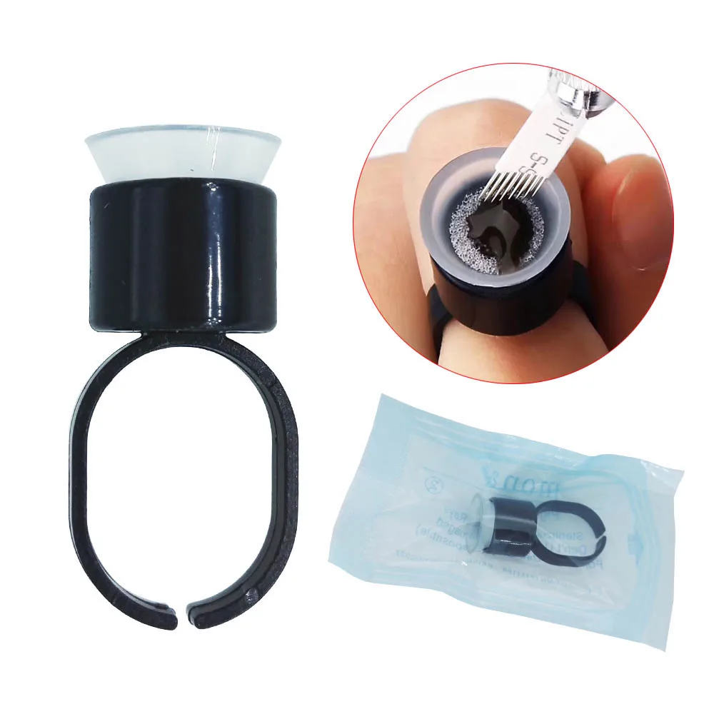 100 шт чернила для татуировок чашка кольца инструменты мануального татуажа бровей