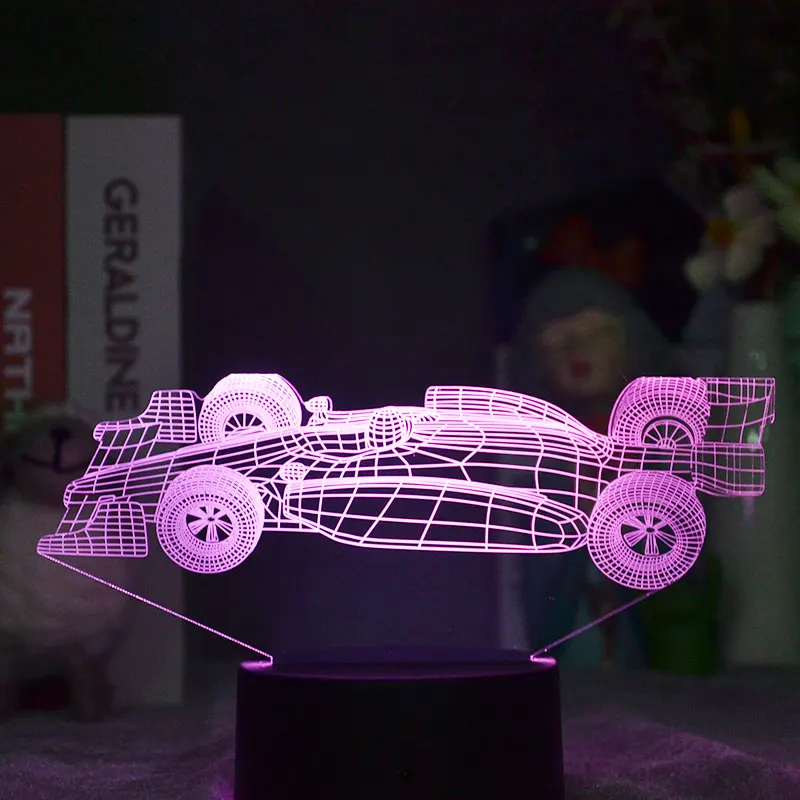 ФИА Формула 1 чемпионат мира в форме 3D автомобиля Ночник подарок на день любимого