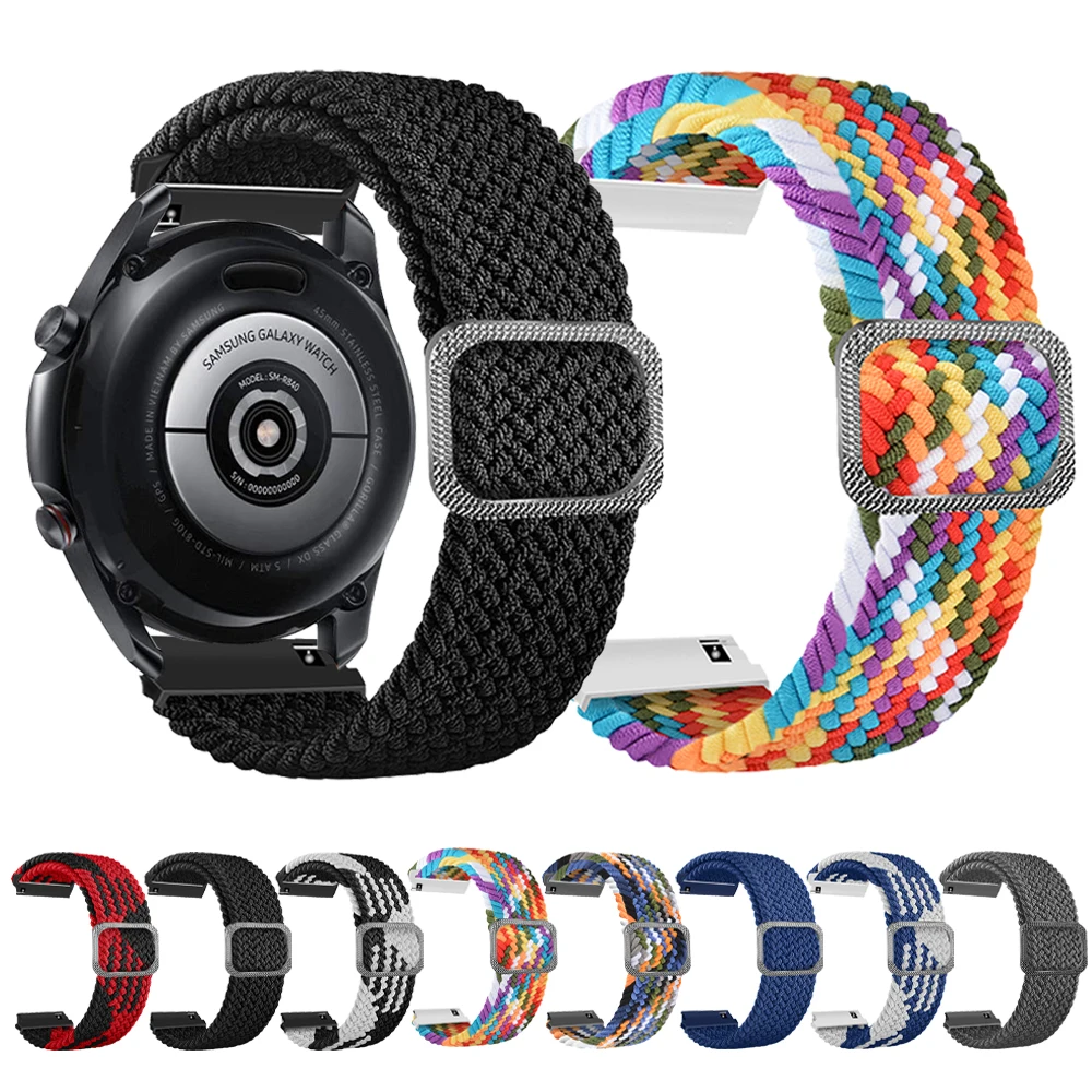 

Ремешок нейлоновый для Samsung Galaxy Watch 4 3 41/45 мм, браслет для Galaxy 42/46 мм Watch Active 2, 20 мм 22 мм