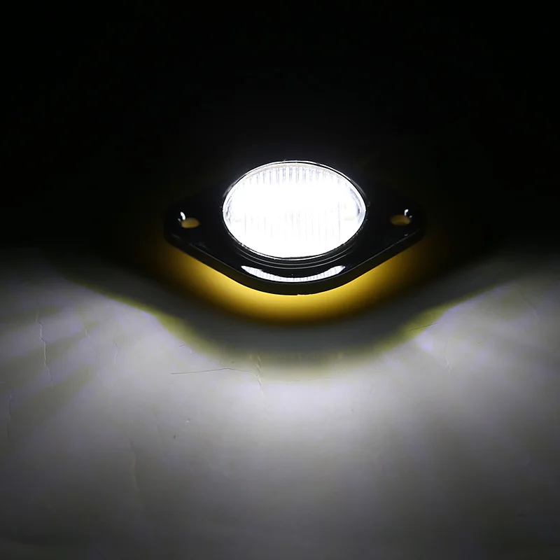 

1 Pair 10V-30V 3LED White Number Plate Lights Trailer Car Truck Caravan Van Boat Chrome License Plate Lights