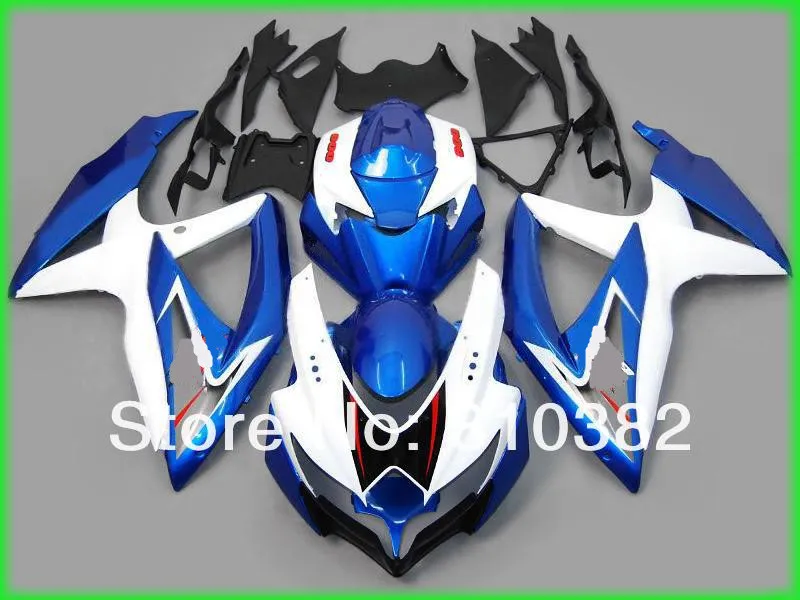Набор обтекателей для литья под давлением GSXR600 750 08 09 GSXR750 GSX R600 K8 2008 2009 синий белый